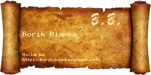 Borik Bianka névjegykártya
